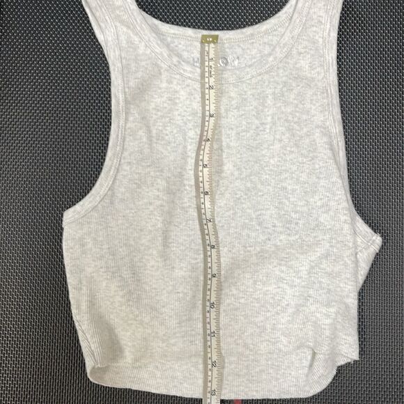Harlow Women's, Grey, Size Small Sleeveless Crop Top Shirt Ribbed Scoop Neck - Picture 6 of 7